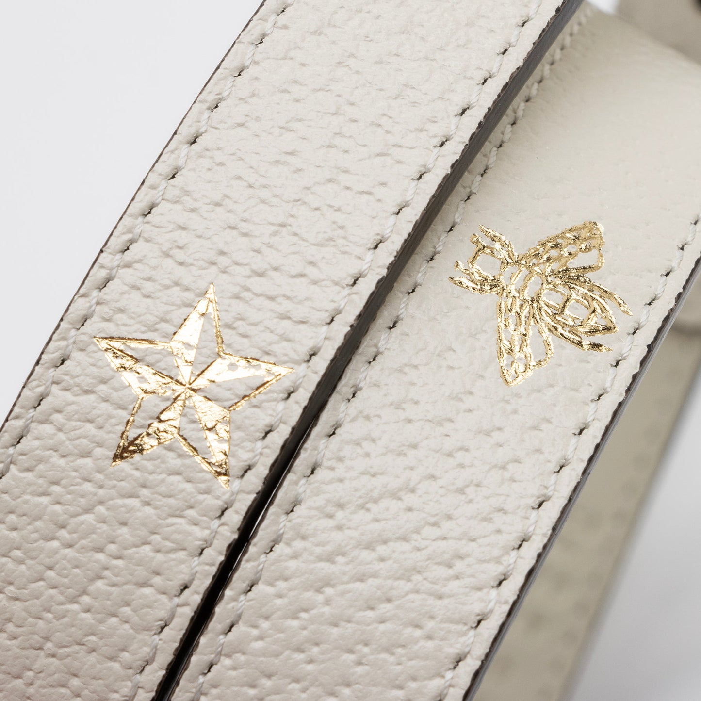 Gucci Pebbled Leather Bee Star Belt - Size 32 / 80 (SHF-Snm7Tt)