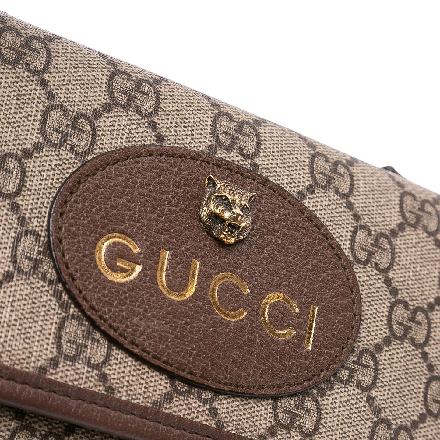 Gucci Small GG Supreme Web Neo Vintage Double Flap Messenger Bag