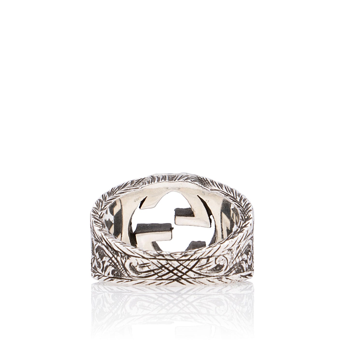 Gucci Sterling Silver Open GG Ring - Size 8 1/4 (SHF-6CMwNf)