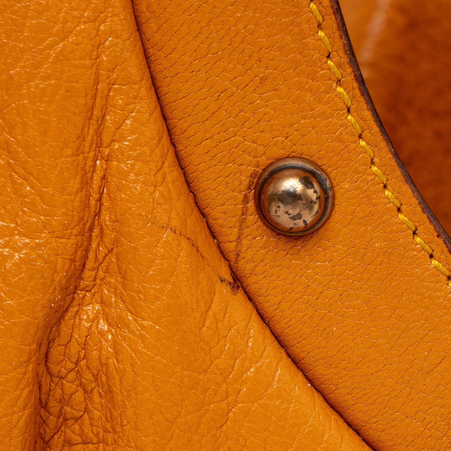 Gucci Vintage Leather Bamboo Studded Hobo
