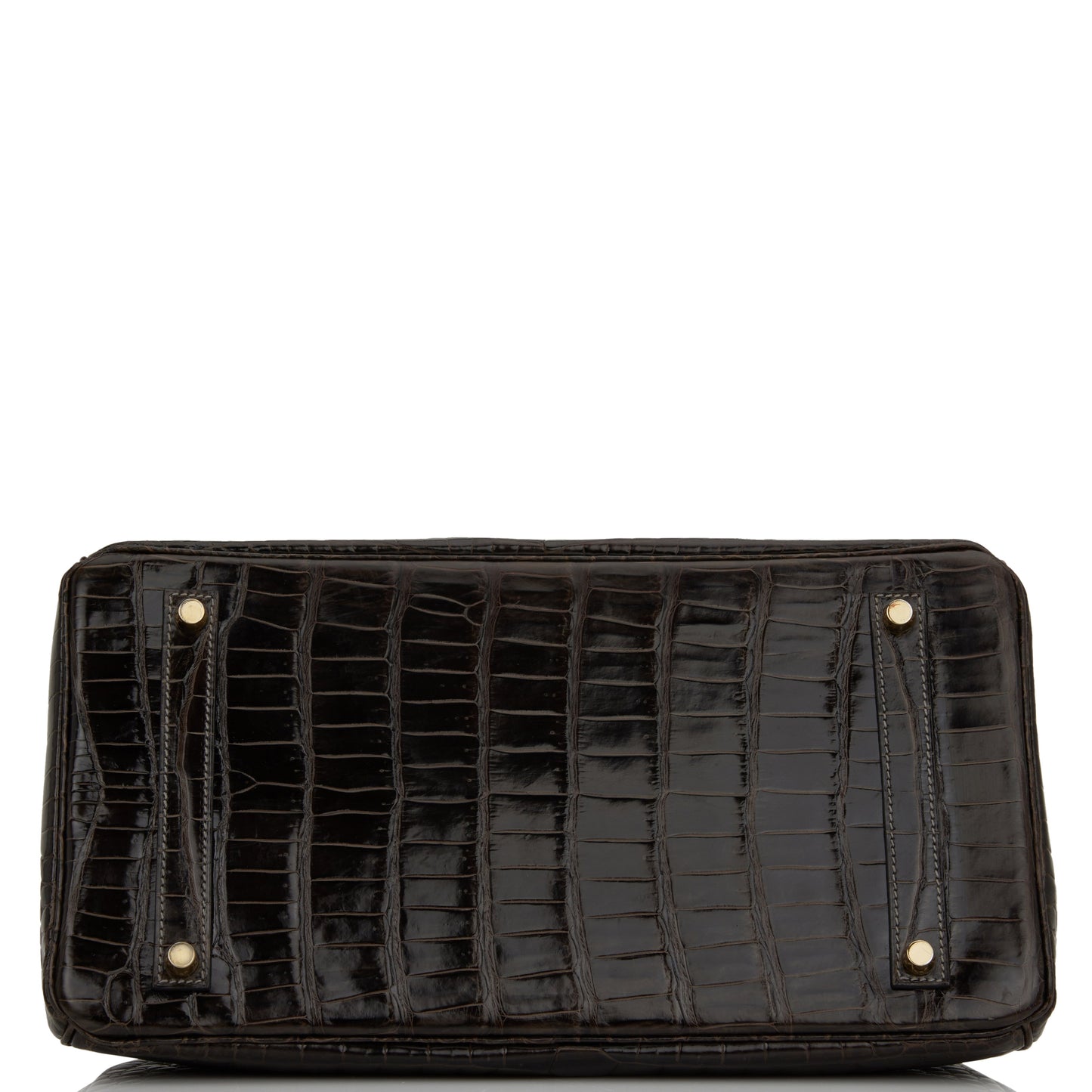 Hermes Birkin 35 Graphite Shiny Porosus Crocodile Gold Hardware