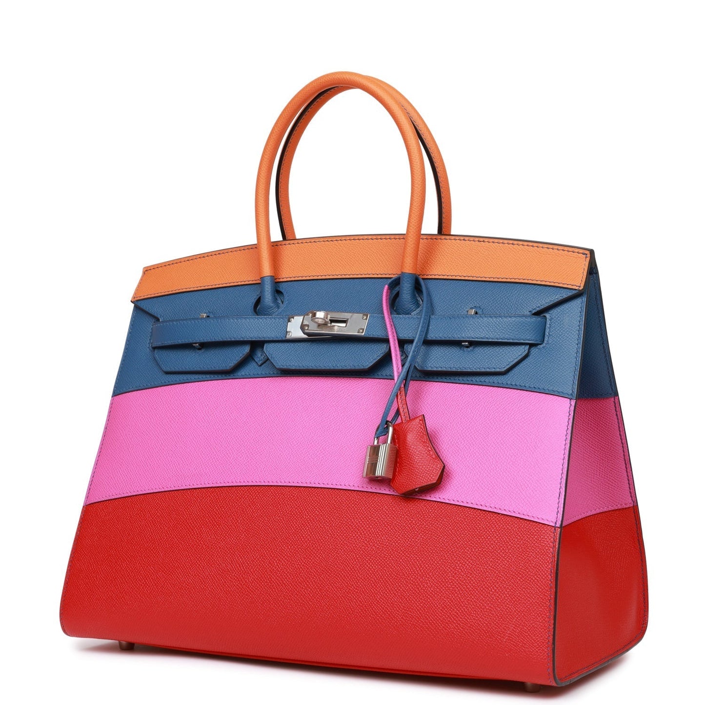 Hermes Birkin 35 Sellier Rainbow Epsom Palladium Hardware