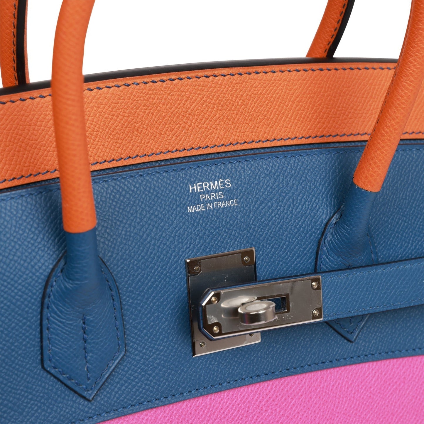 Hermes Birkin 35 Sellier Rainbow Epsom Palladium Hardware