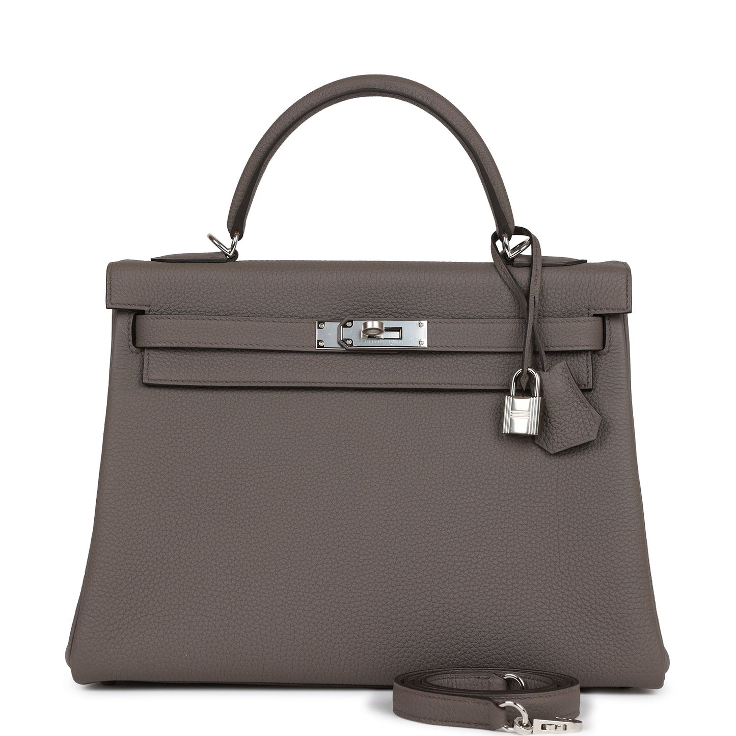Hermes Kelly 32 Retourne Etain Togo Palladium Hardware