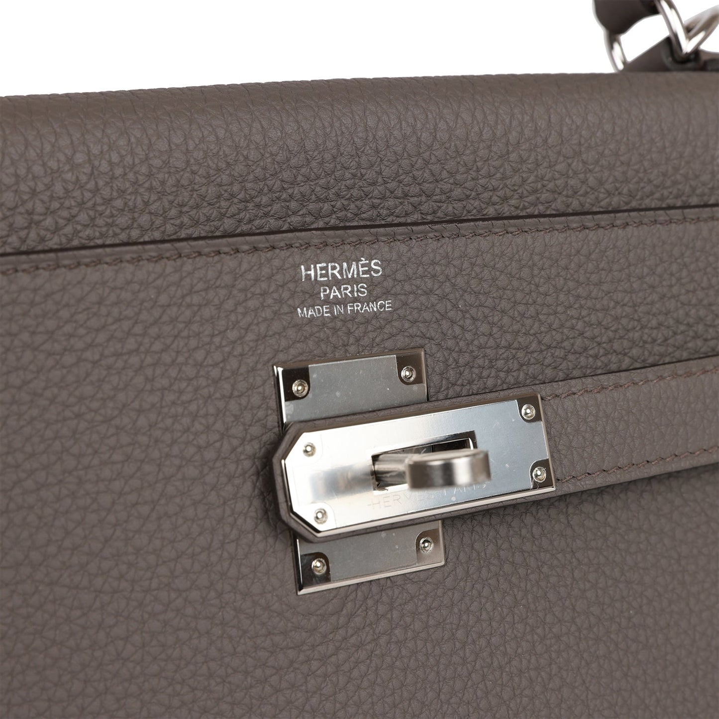 Hermes Kelly 32 Retourne Etain Togo Palladium Hardware