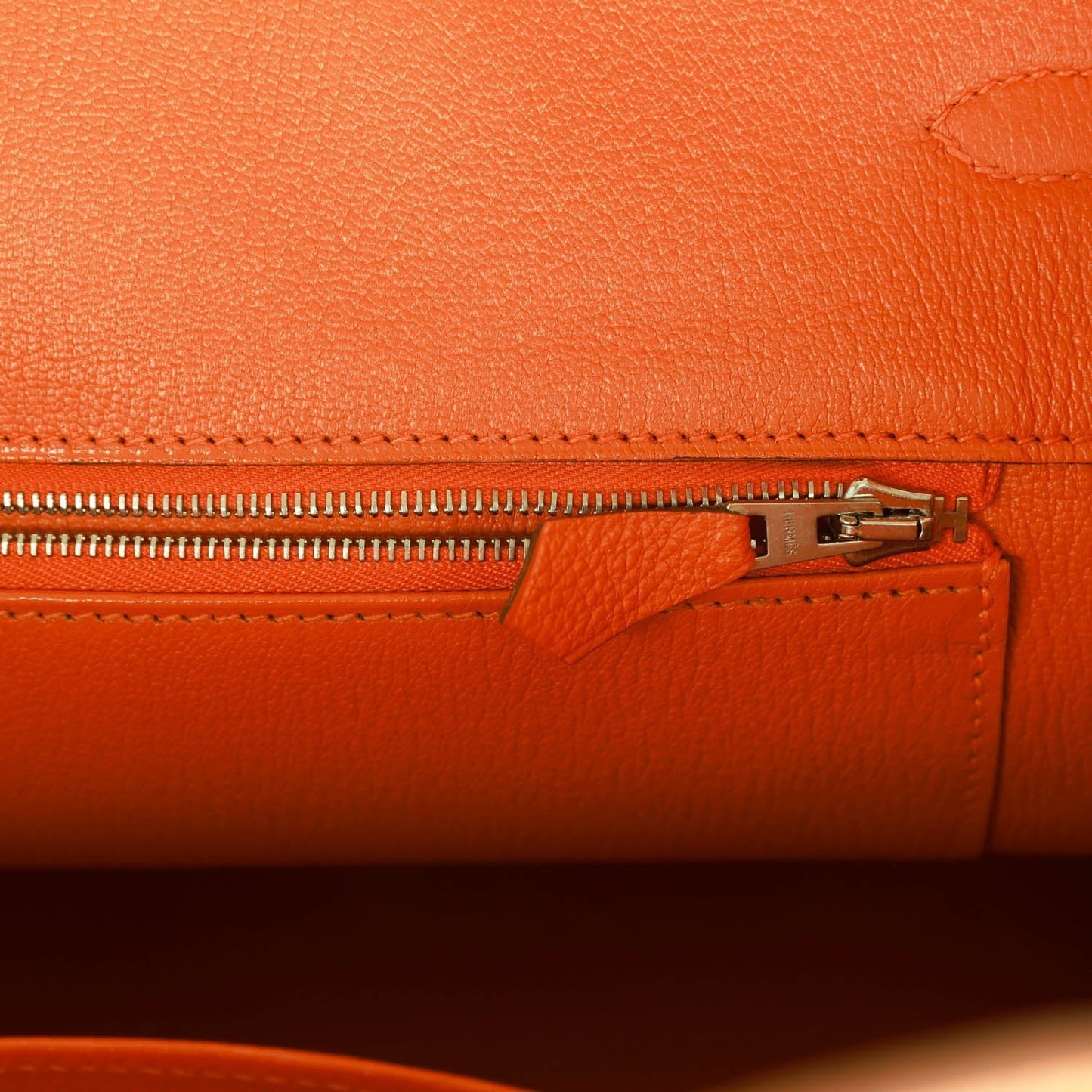 Hermes Birkin 35 Orange H Clemence Palladium Hardware -