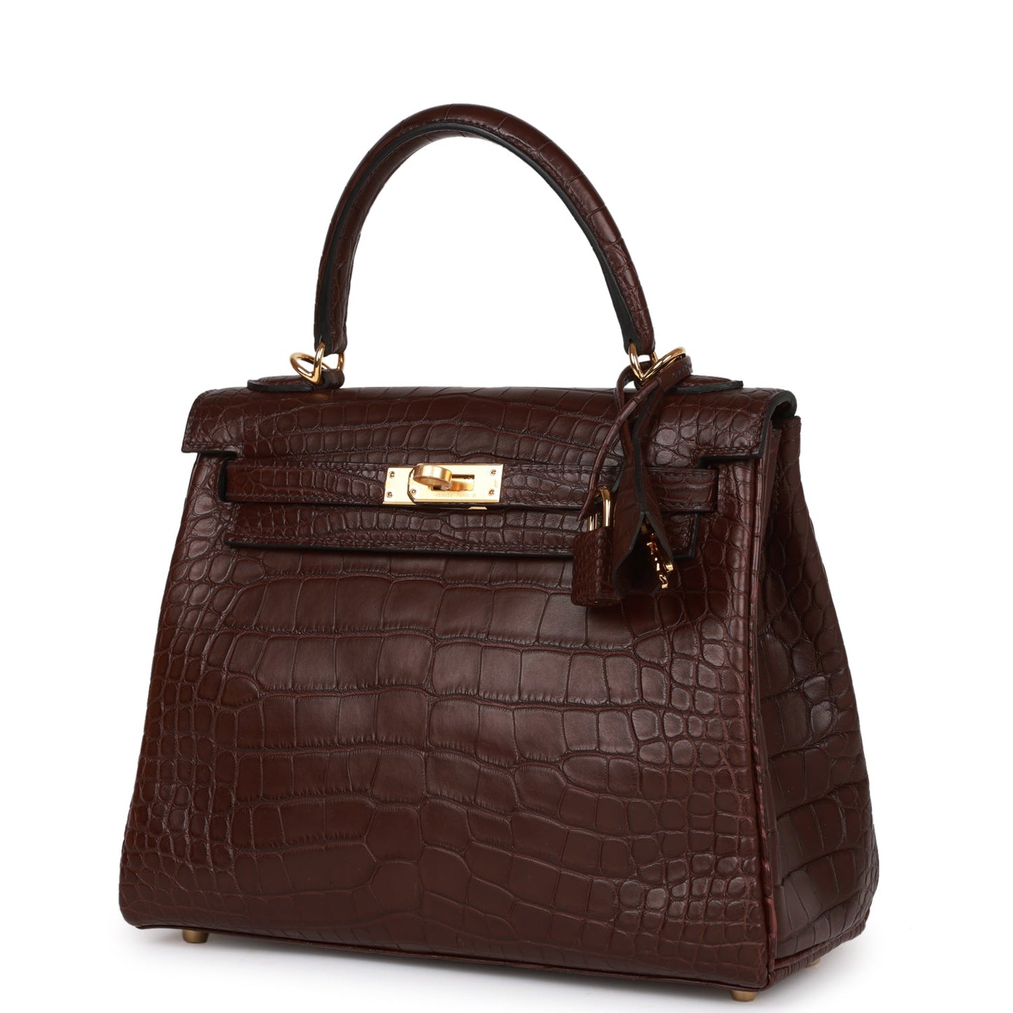 Hermes Kelly 25 Retourne Rouge Sellier Matte Alligator Gold Hardware