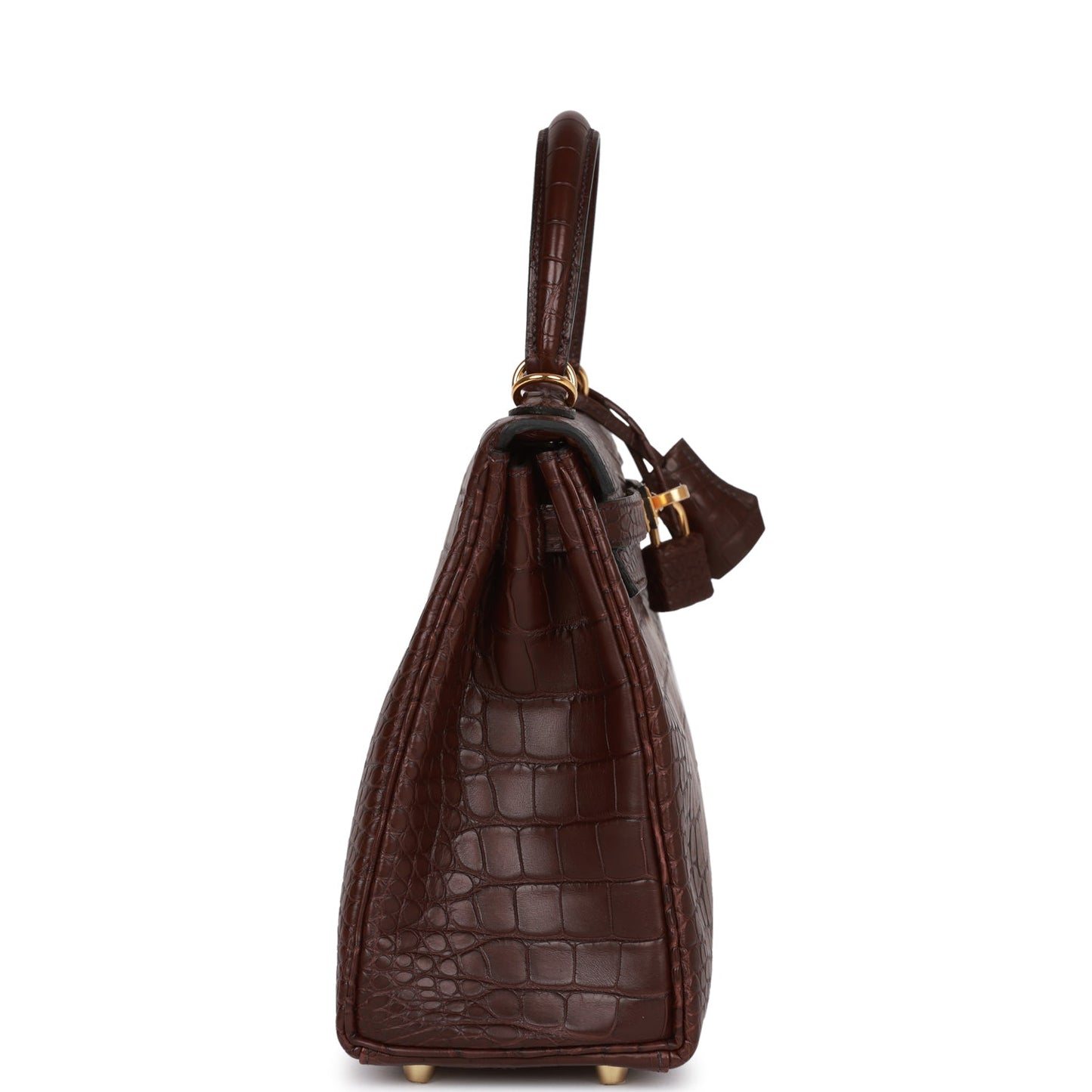 Hermes Kelly 25 Retourne Rouge Sellier Matte Alligator Gold Hardware