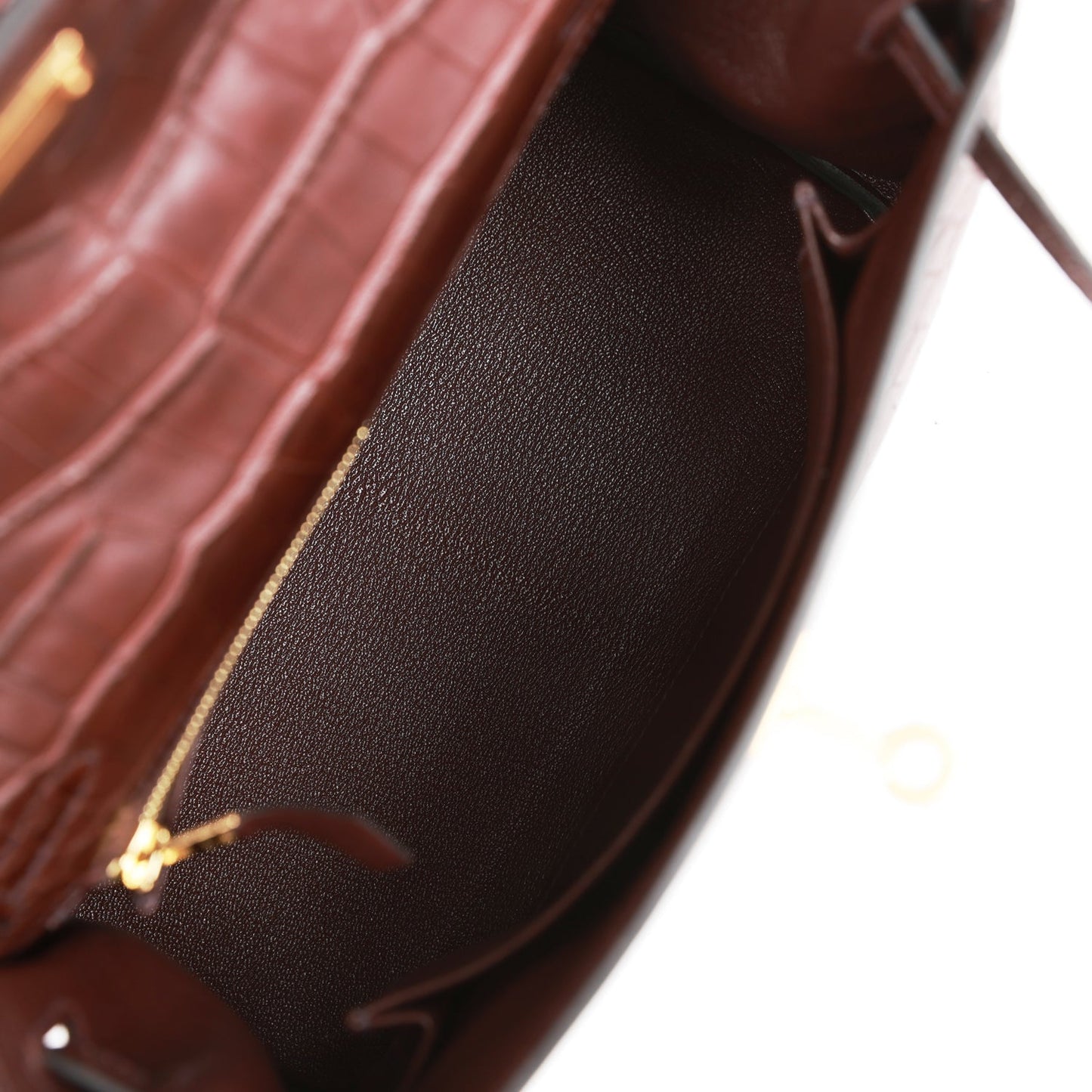 Hermes Kelly 25 Retourne Rouge Sellier Matte Alligator Gold Hardware