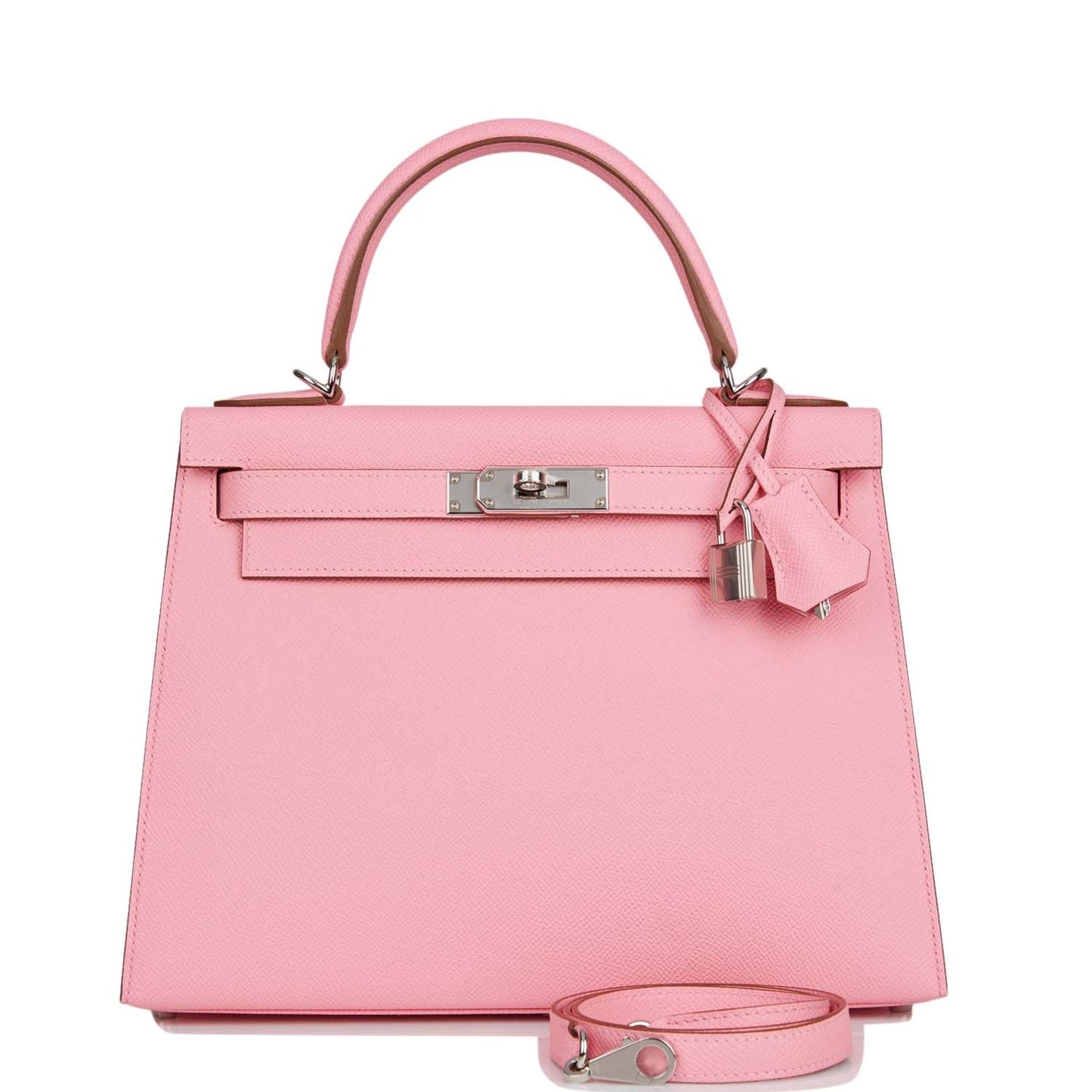 Hermes Kelly 28 Sellier Rose Confetti Epsom Palladium Hardware