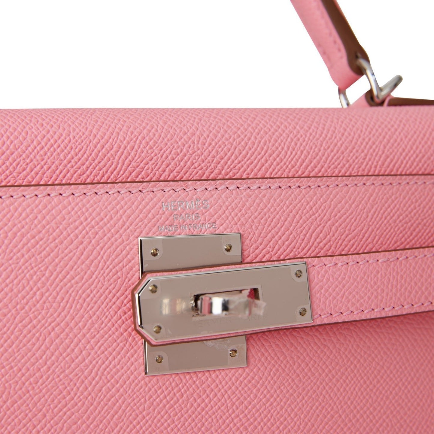 Hermes Kelly 28 Sellier Rose Confetti Epsom Palladium Hardware