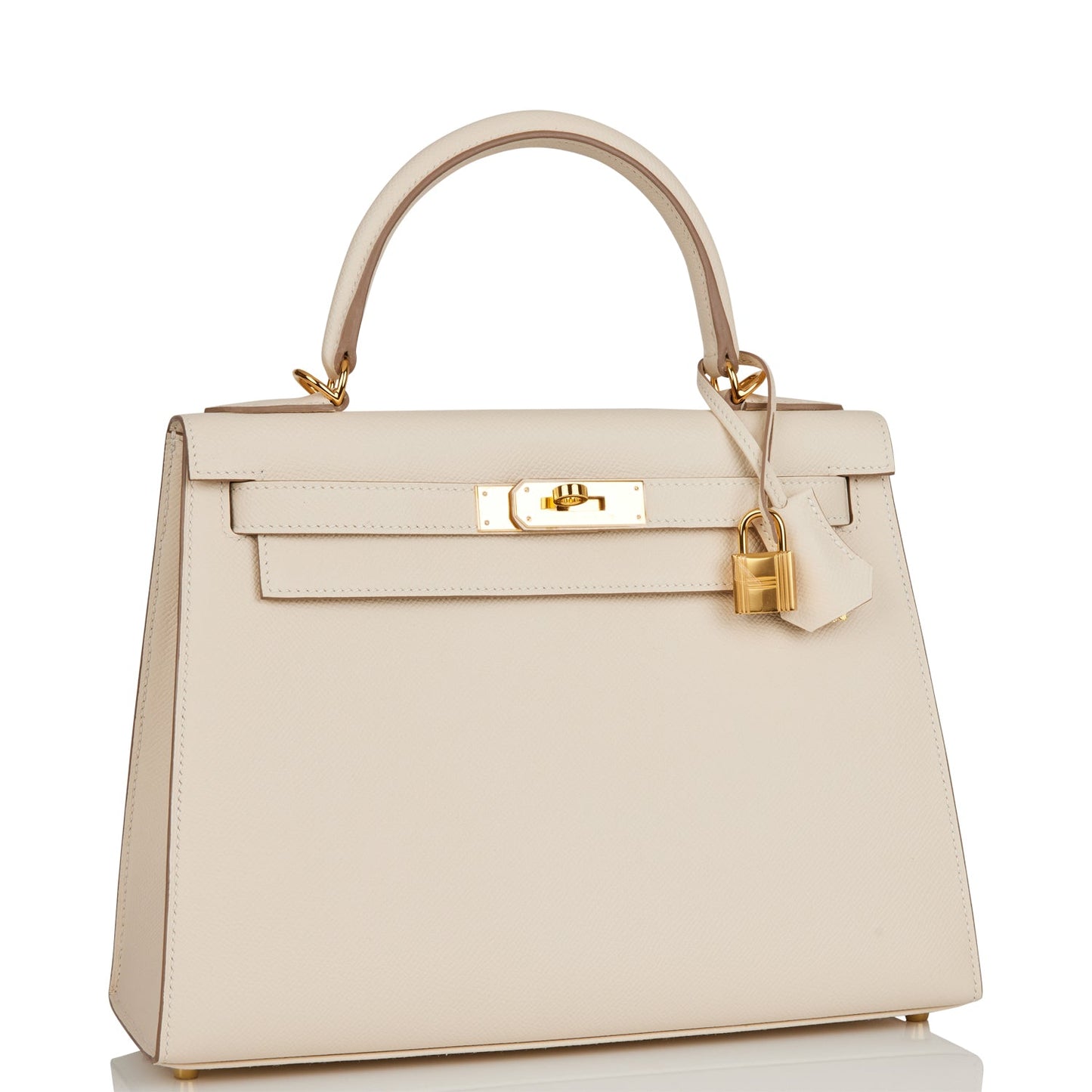 Hermes Kelly 28 Sellier Craie Epsom Gold Hardware