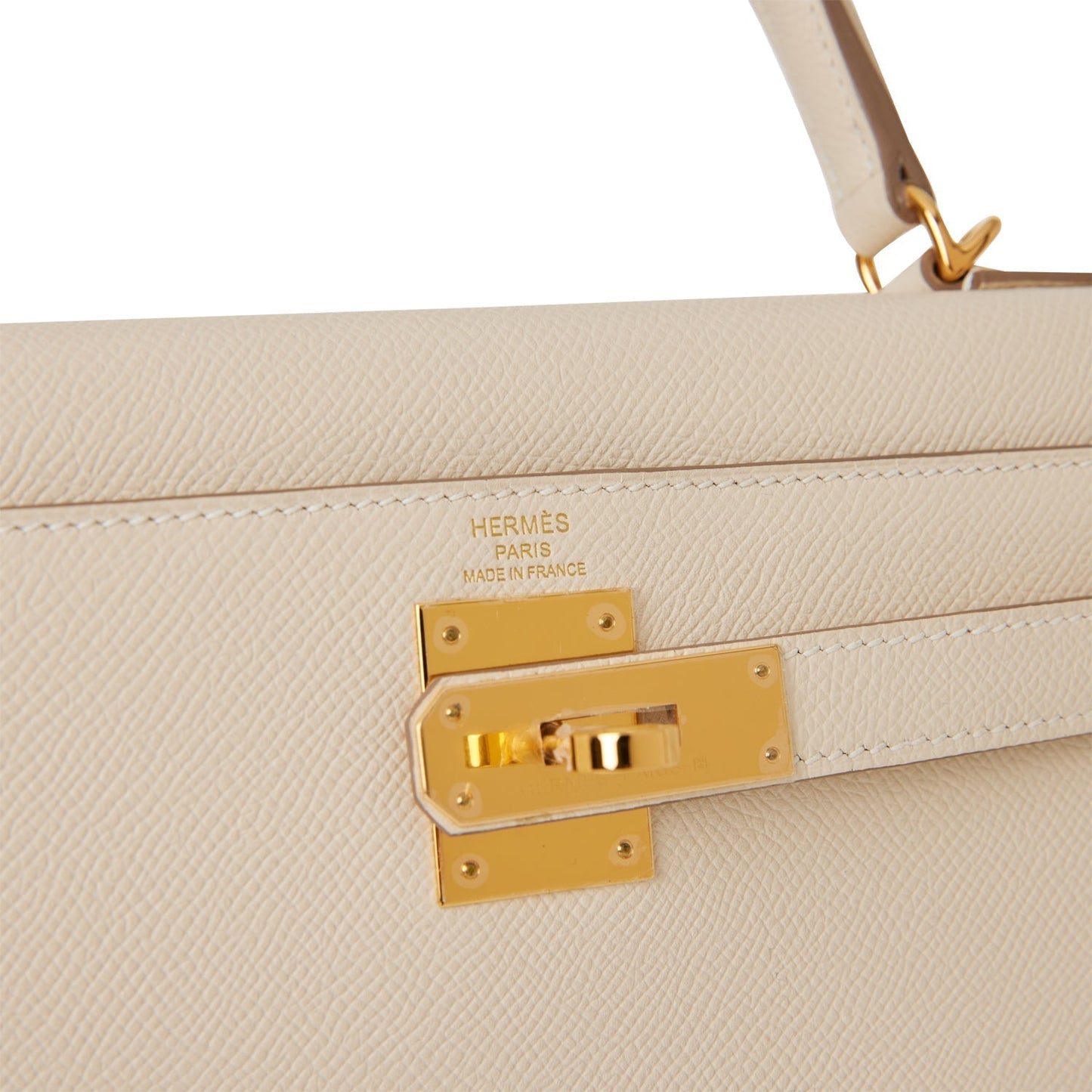 Hermes Kelly 28 Sellier Craie Epsom Gold Hardware