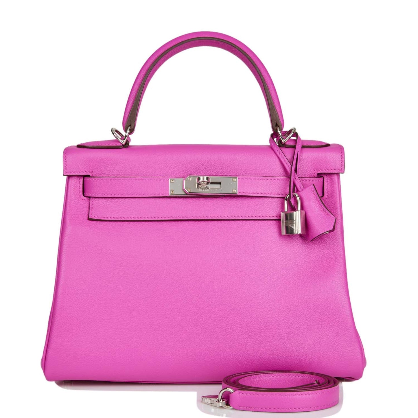 Hermes Kelly 28 Retourne Magnolia Evercolor Palladium Hardware
