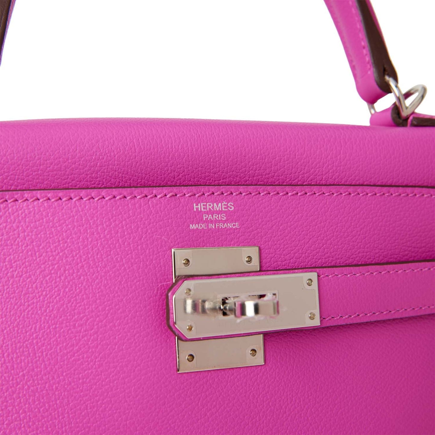 Hermes Kelly 28 Retourne Magnolia Evercolor Palladium Hardware