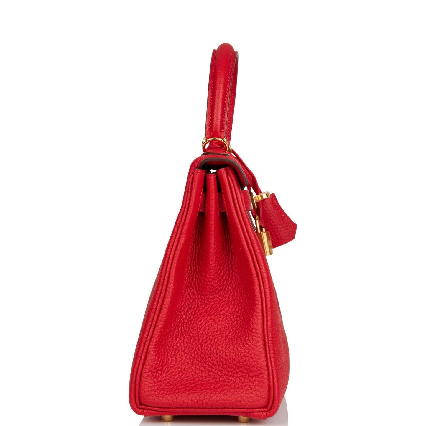 Hermes Kelly 25 Retourne Rouge Casaque Togo Gold Hardware