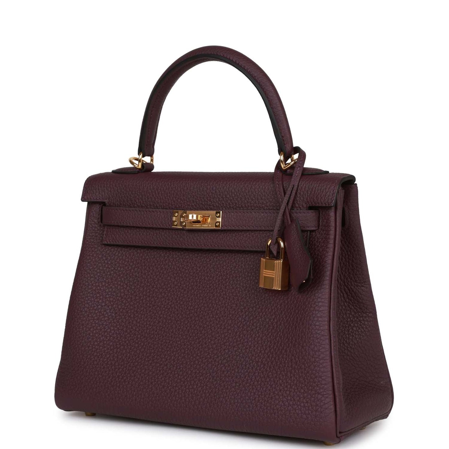Hermes Kelly 25 Retourne Cassis Togo Gold Hardware