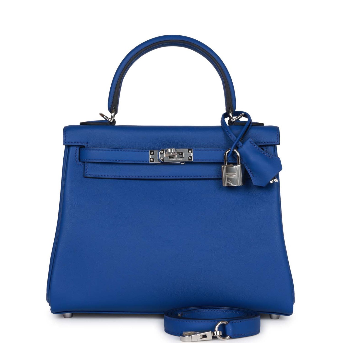 Hermes Kelly 25 Retourne Bleu Royal Swift Palladium Hardware