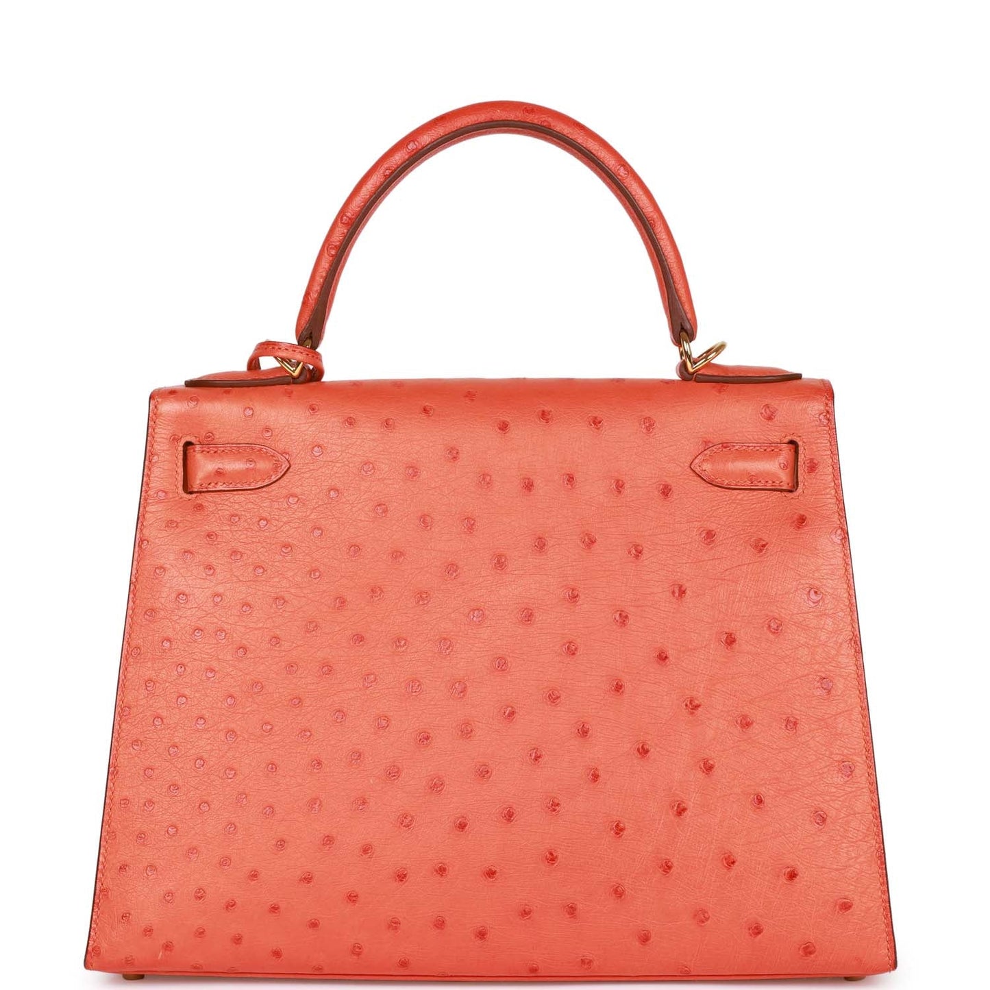 Hermes Kelly 28 Sellier Tangerine Ostrich Gold Hardware