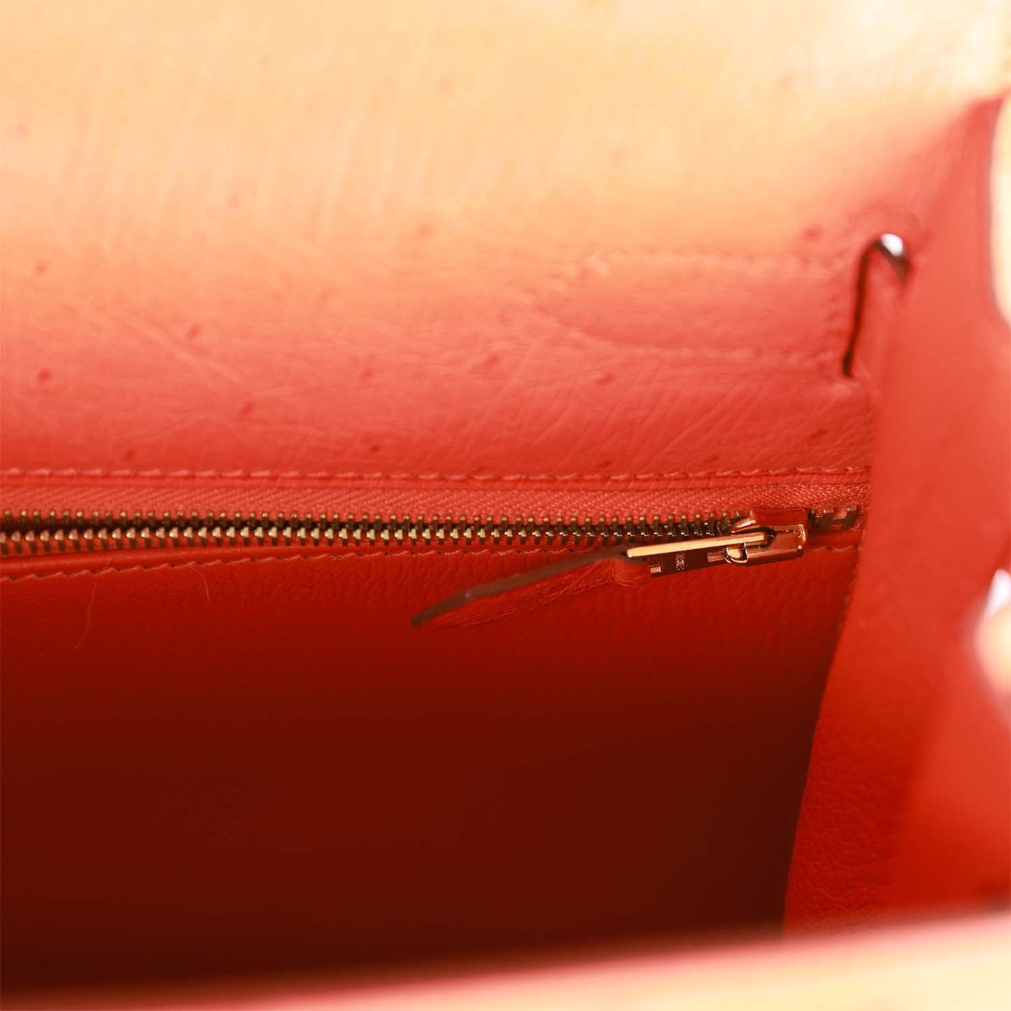 Hermes Kelly 28 Sellier Tangerine Ostrich Gold Hardware