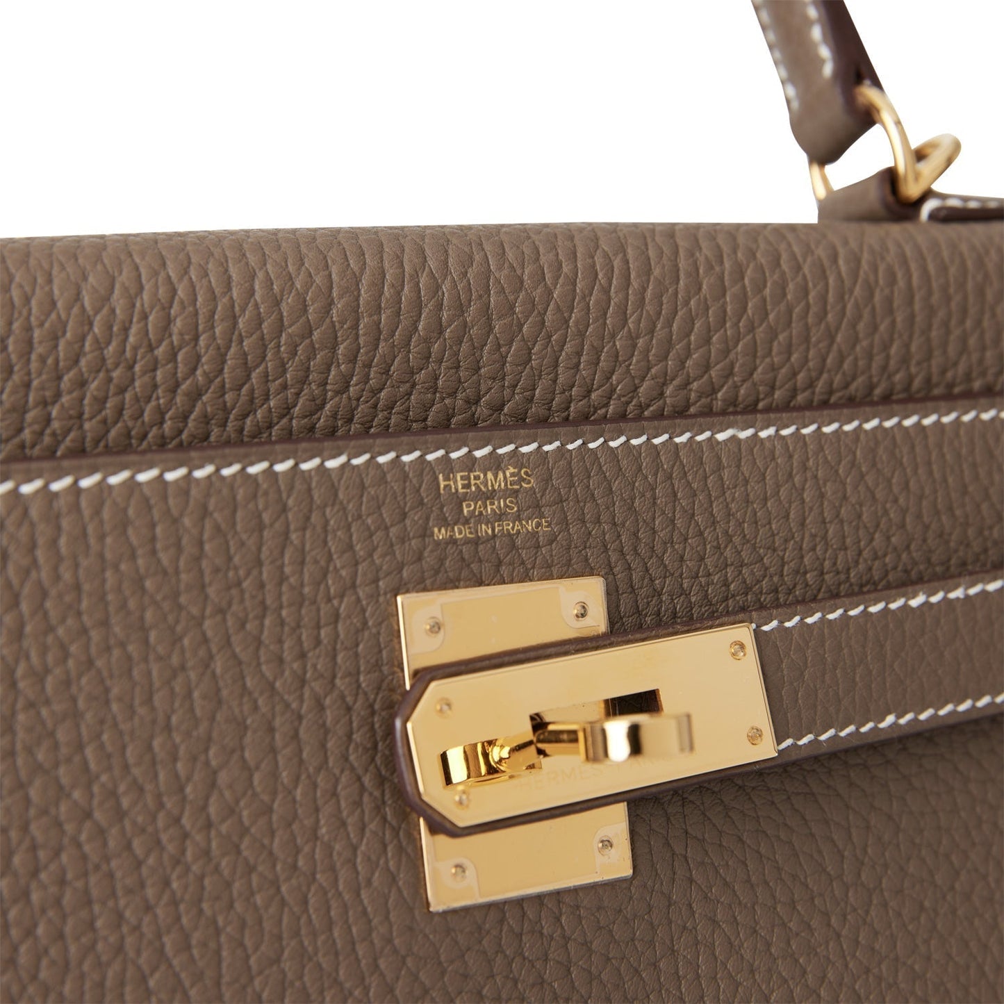 Hermes Kelly 28 Retourne Etoupe Clemence Gold Hardware
