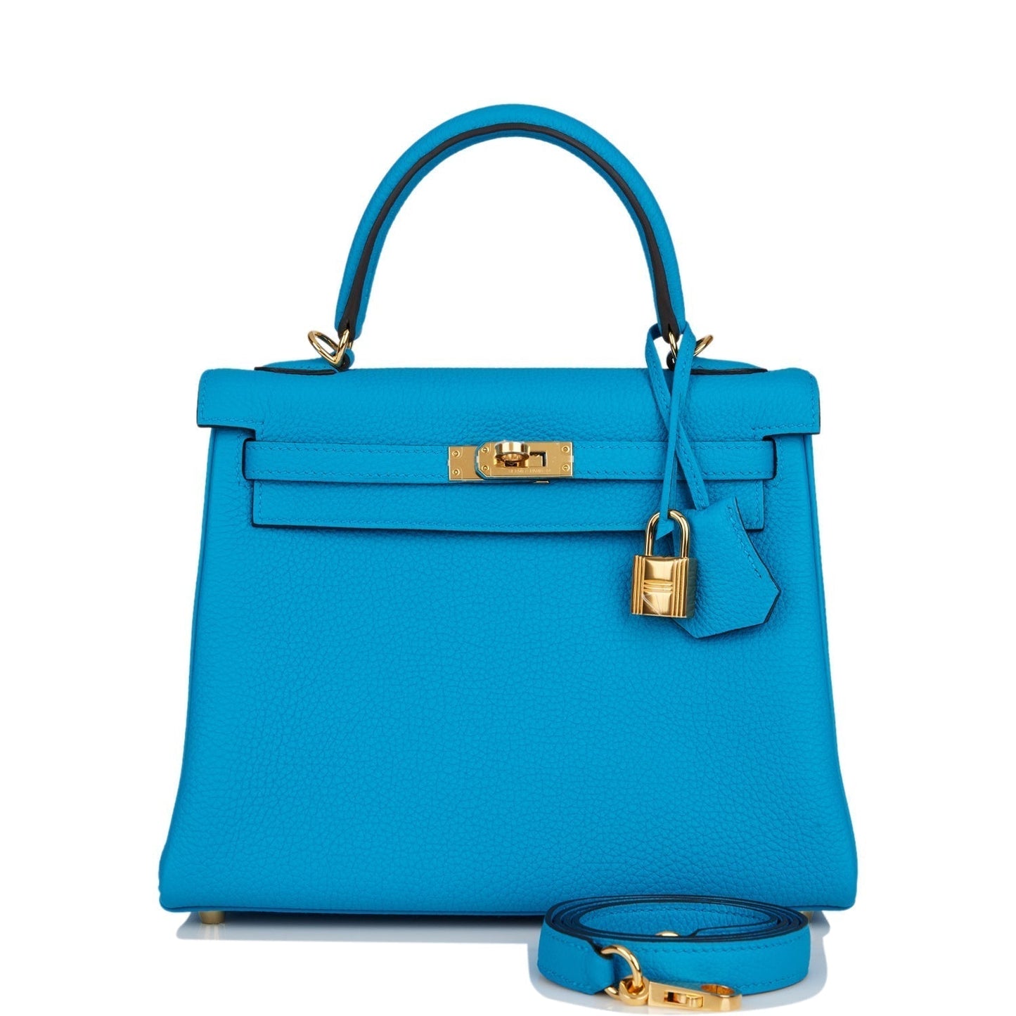 Hermes Kelly 25 Retourne Bleu Zanzibar Togo Gold Hardware