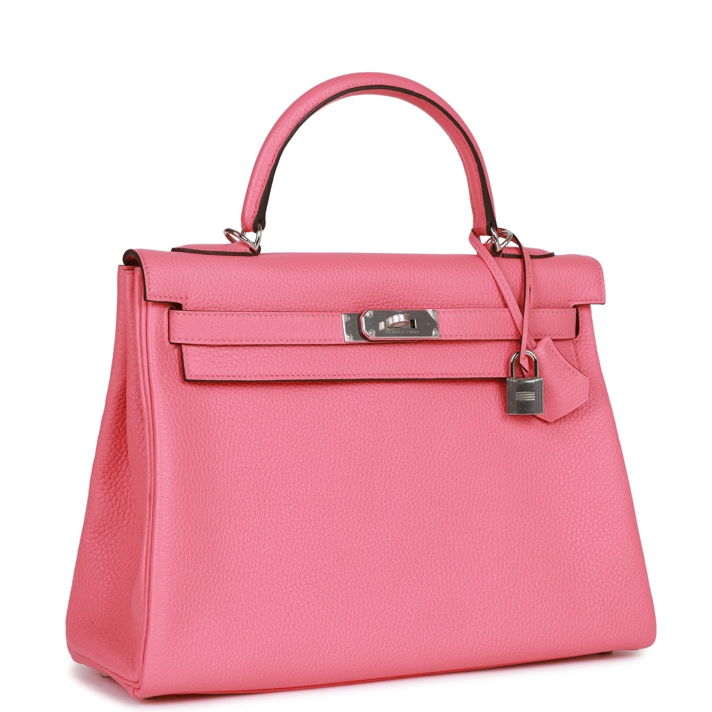 Hermes Kelly 32 Retourne Rose Azalee Clemence Palladium Hardware