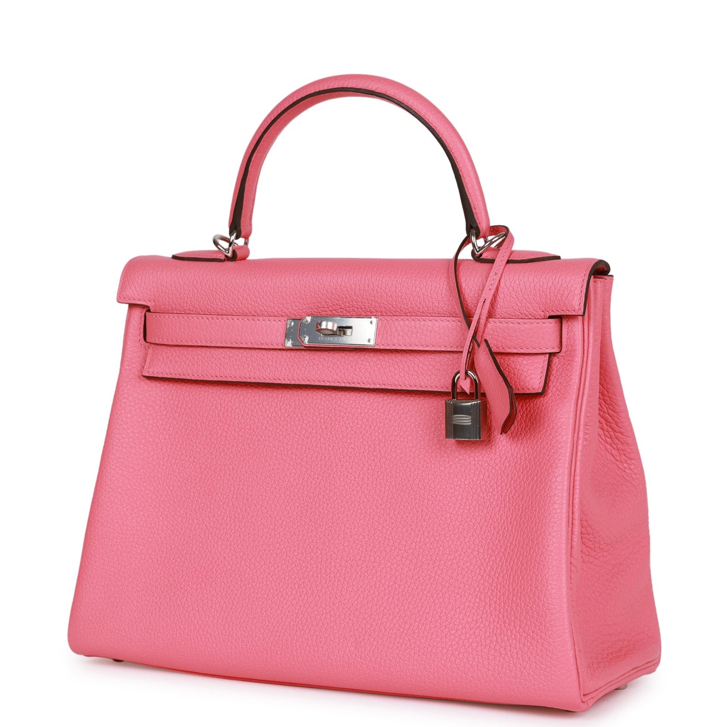 Hermes Kelly 32 Retourne Rose Azalee Clemence Palladium Hardware