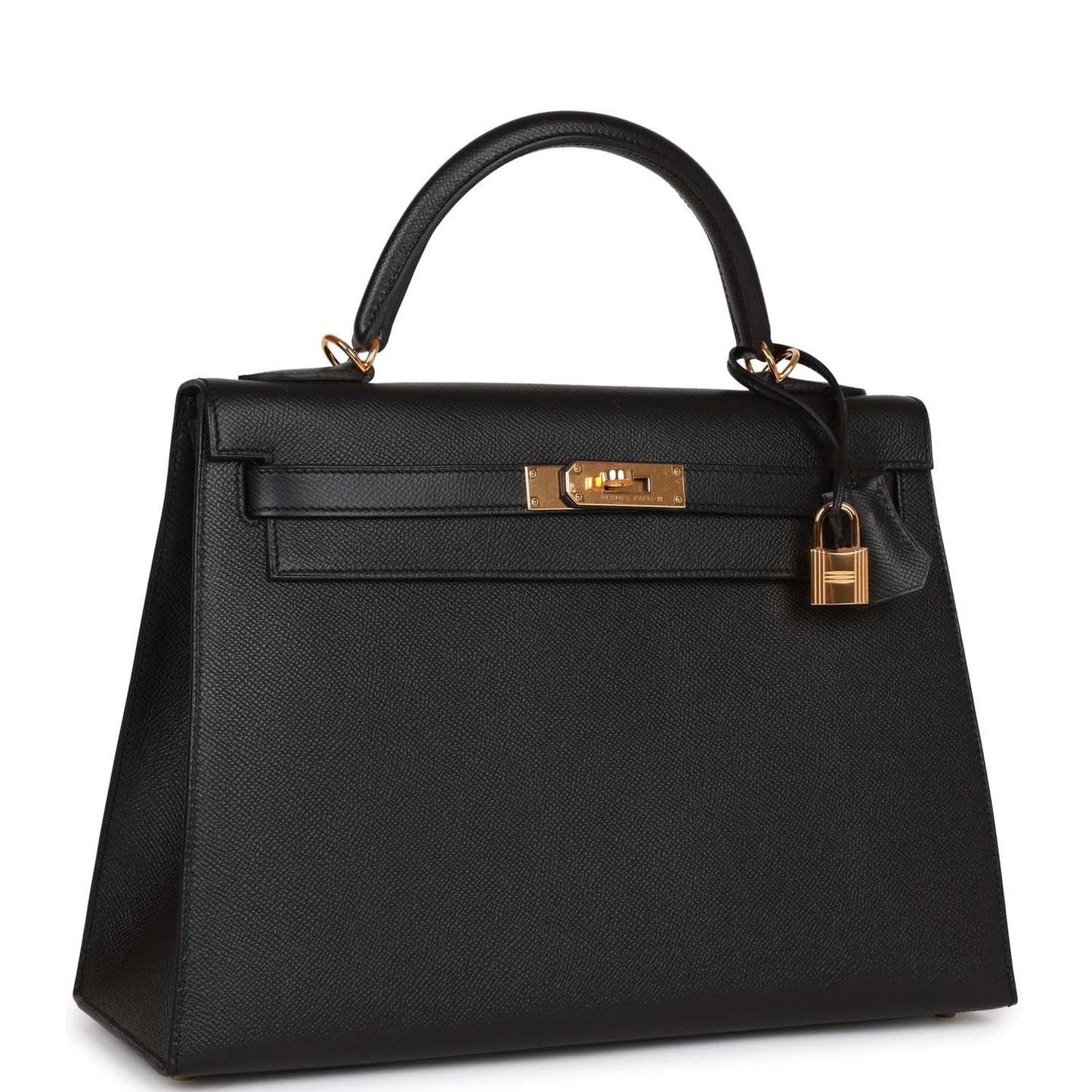 Hermes Kelly 32 Sellier Black Epsom Gold Hardware