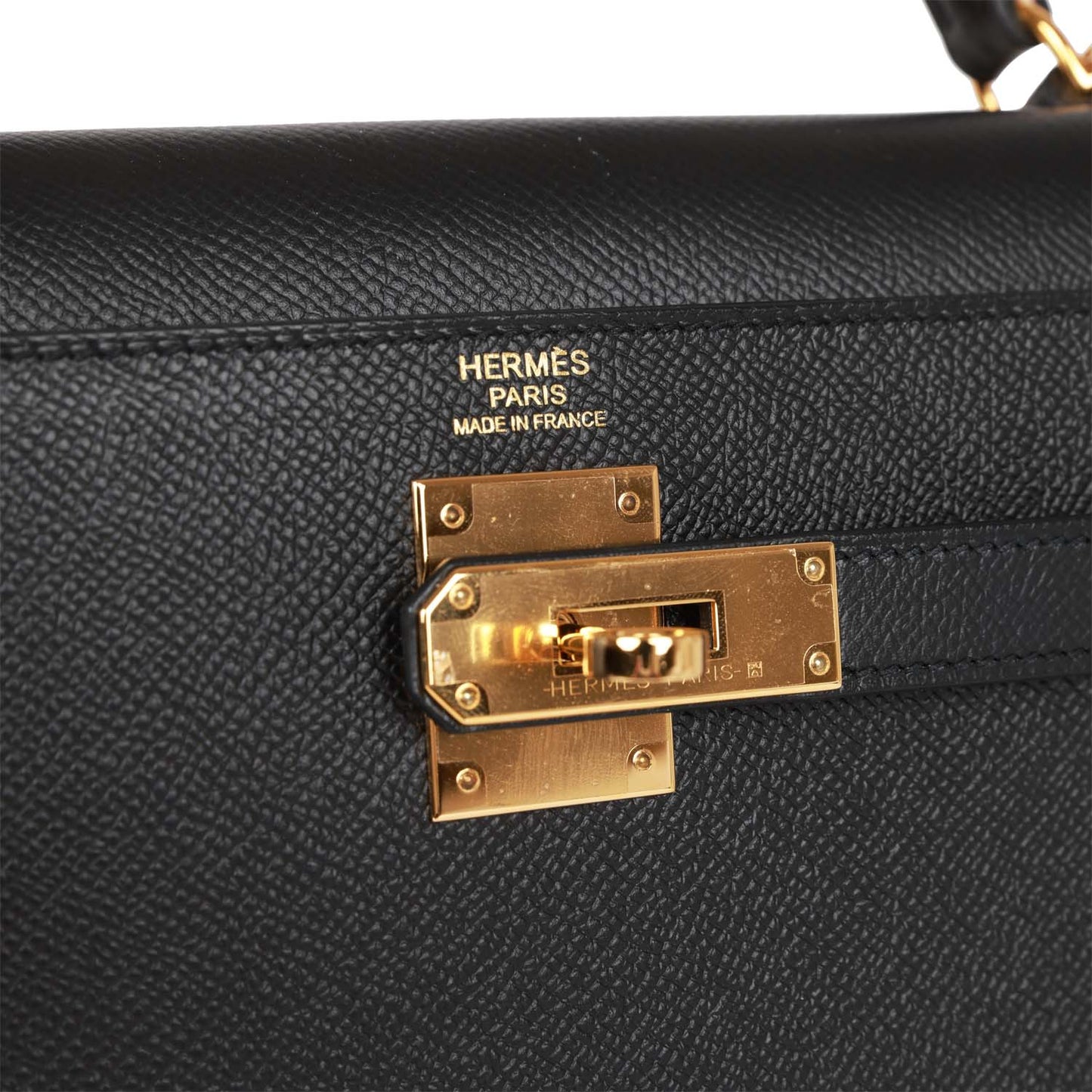 Hermes Kelly 32 Sellier Black Epsom Gold Hardware