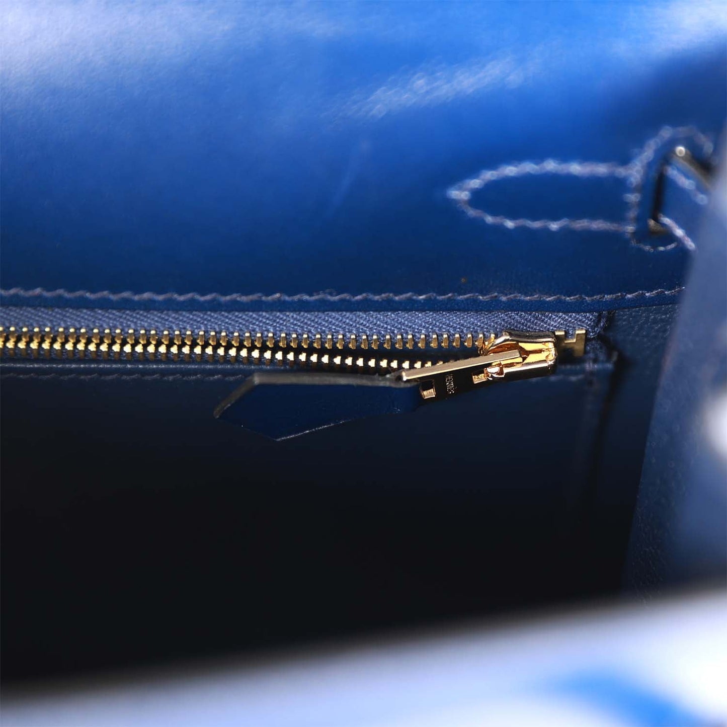 Hermes Kelly 25 Sellier Bleu Saphir Box Gold Hardware