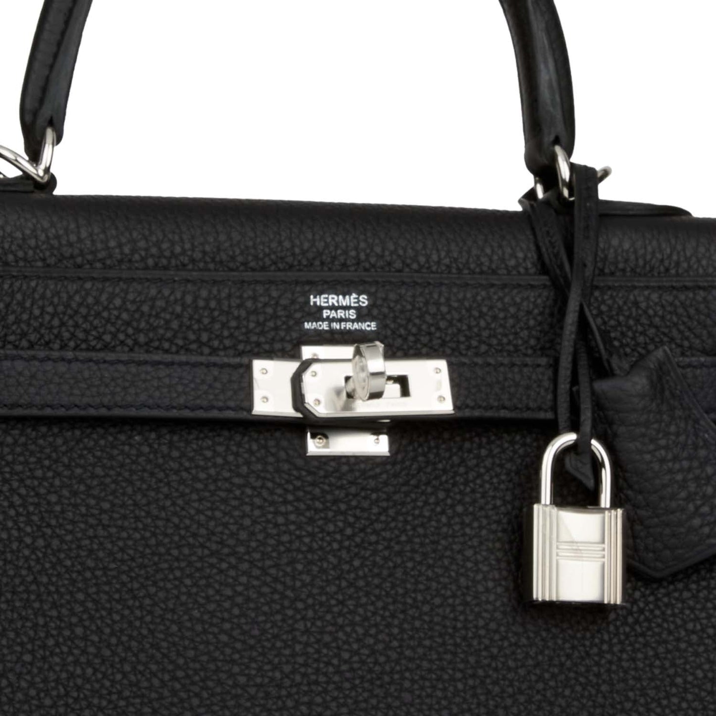 Hermes Kelly 25 Retourne Black Togo Palladium Hardware