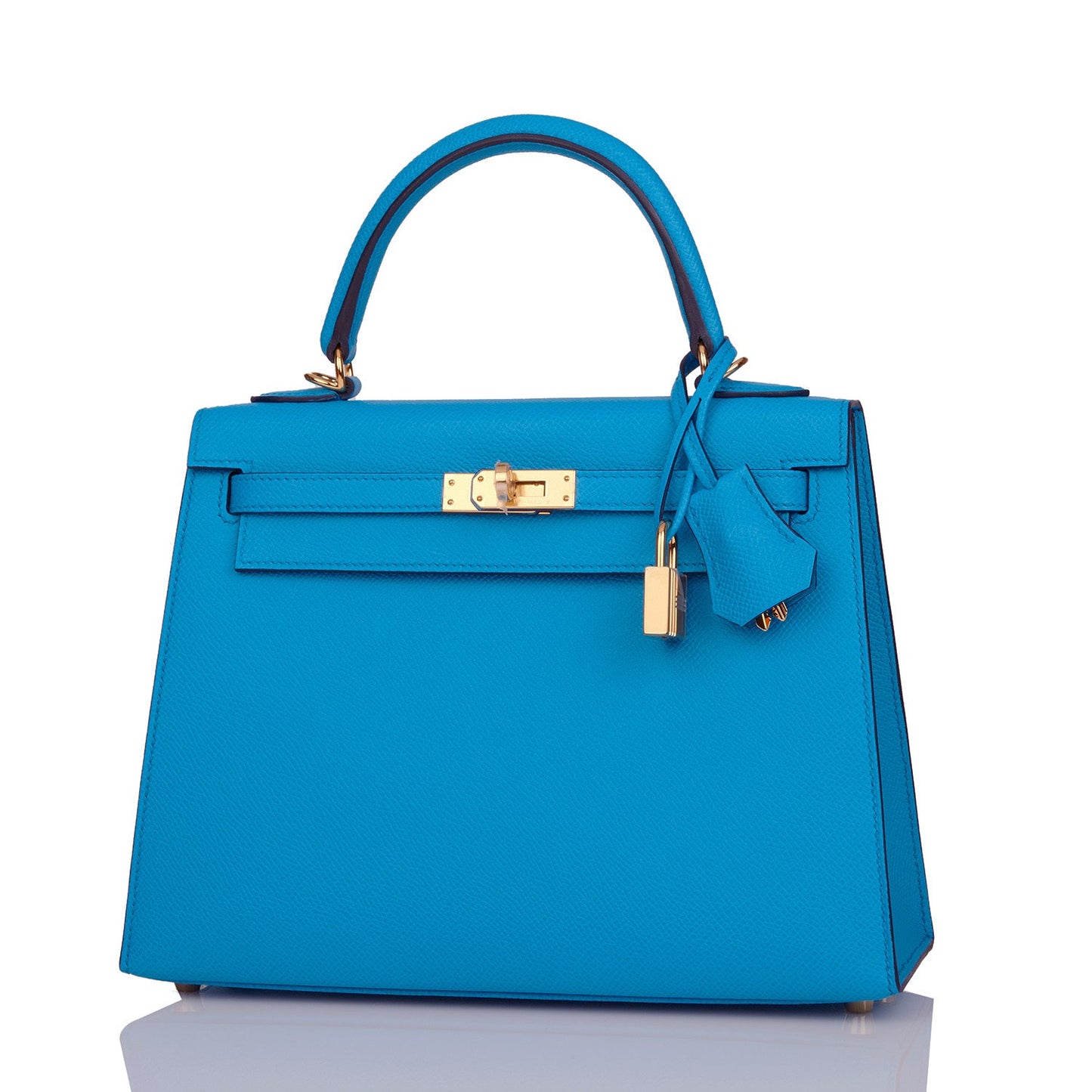 Hermes Kelly 25 Sellier Bleu Frida Epsom Gold Hardware