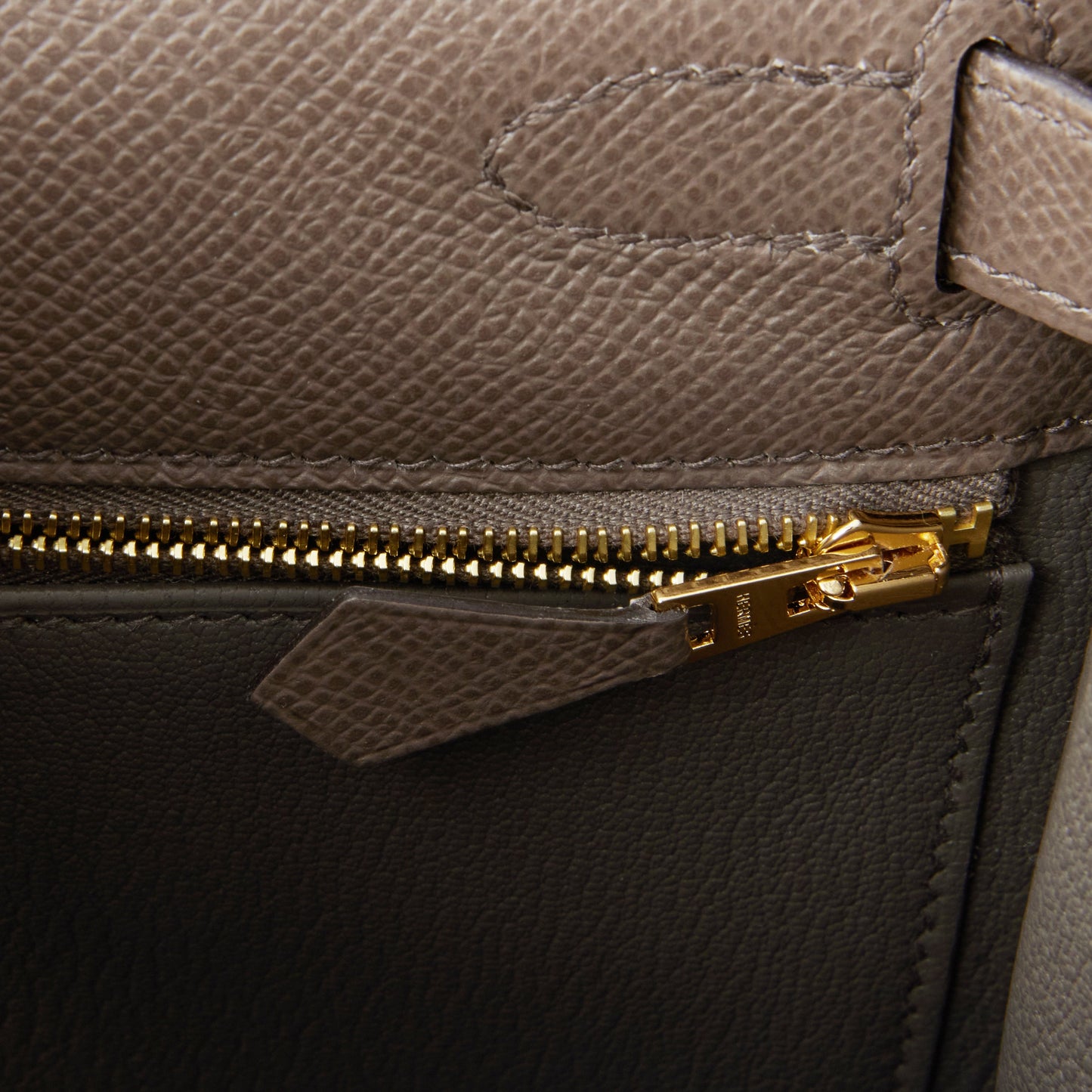 Hermes Kelly 28 Sellier Etain Epsom Gold Hardware