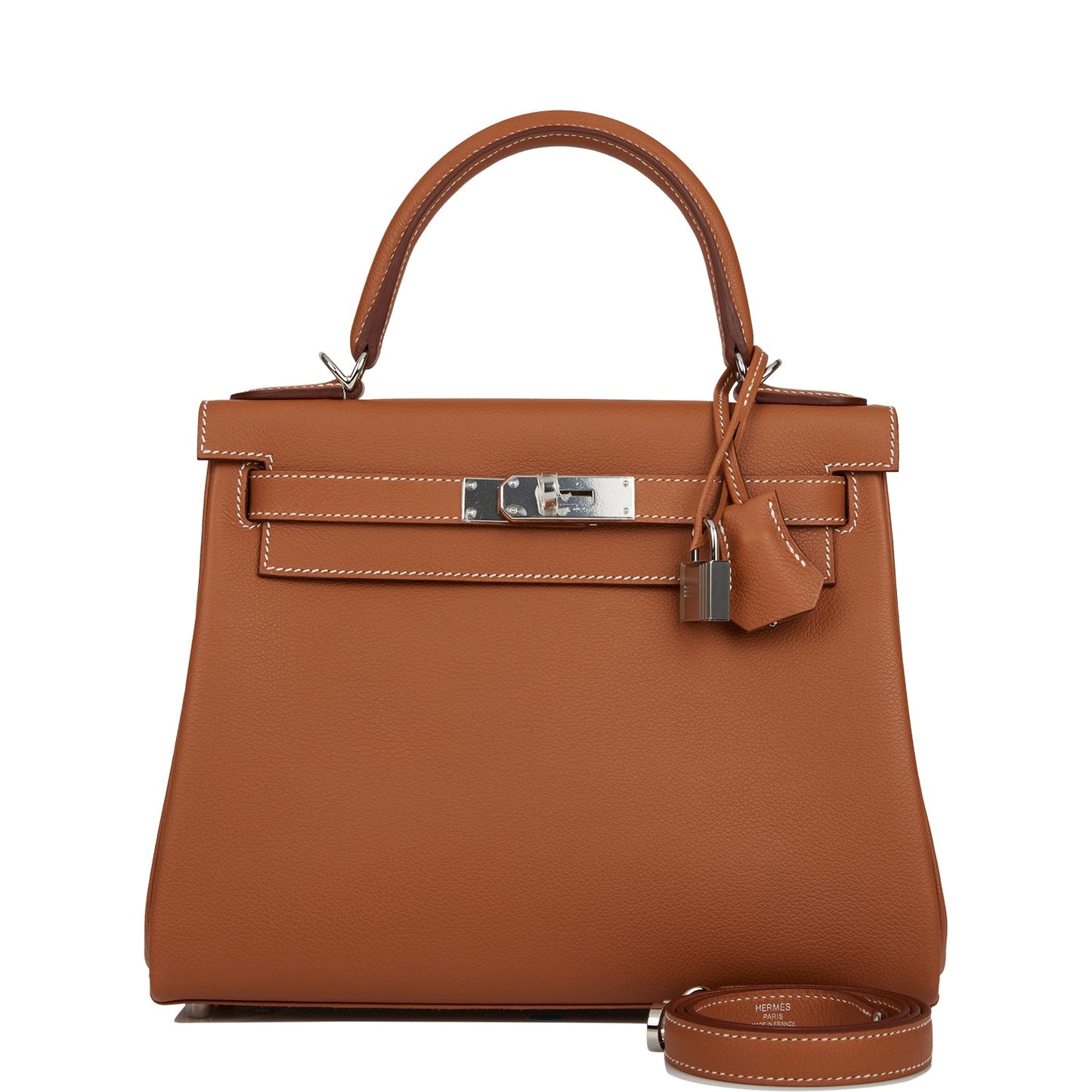 Hermes Kelly 28 Retourne Gold Evercolor Palladium Hardware