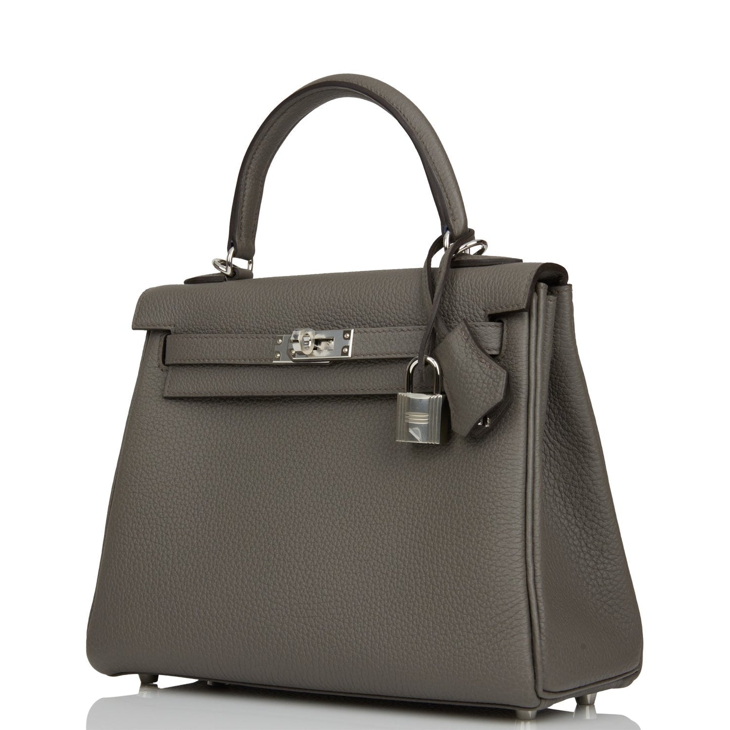 Hermes Kelly 25 Retourne Etain Togo Palladium Hardware