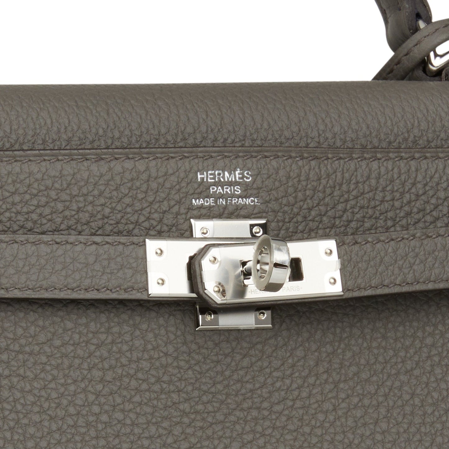 Hermes Kelly 25 Retourne Etain Togo Palladium Hardware