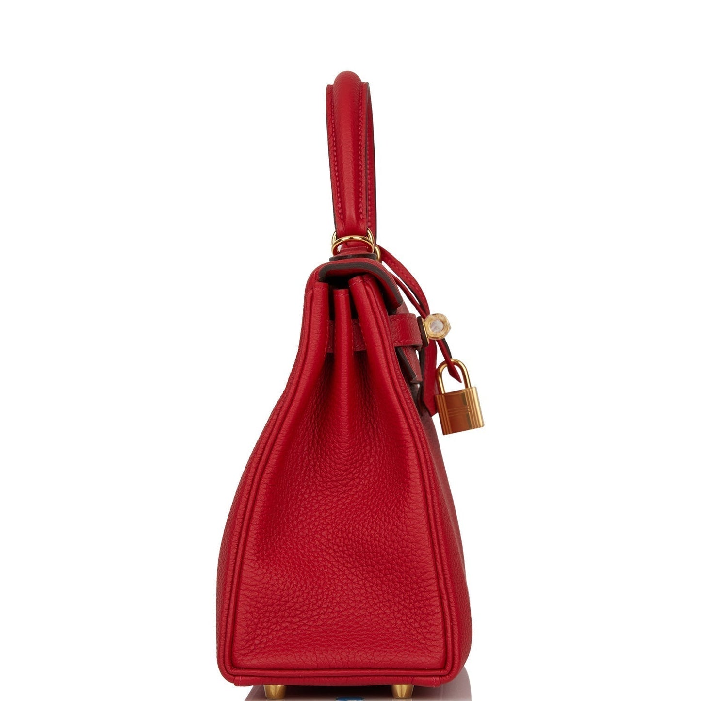 Hermes Kelly 25 Retourne Rouge Casaque Togo Gold Hardware
