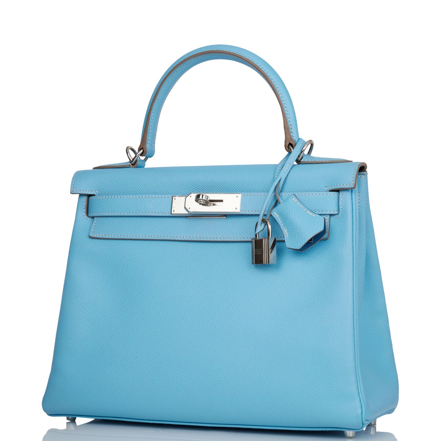 Hermes Kelly 28 Retourne Celeste Candy Epsom Palladium Hardware