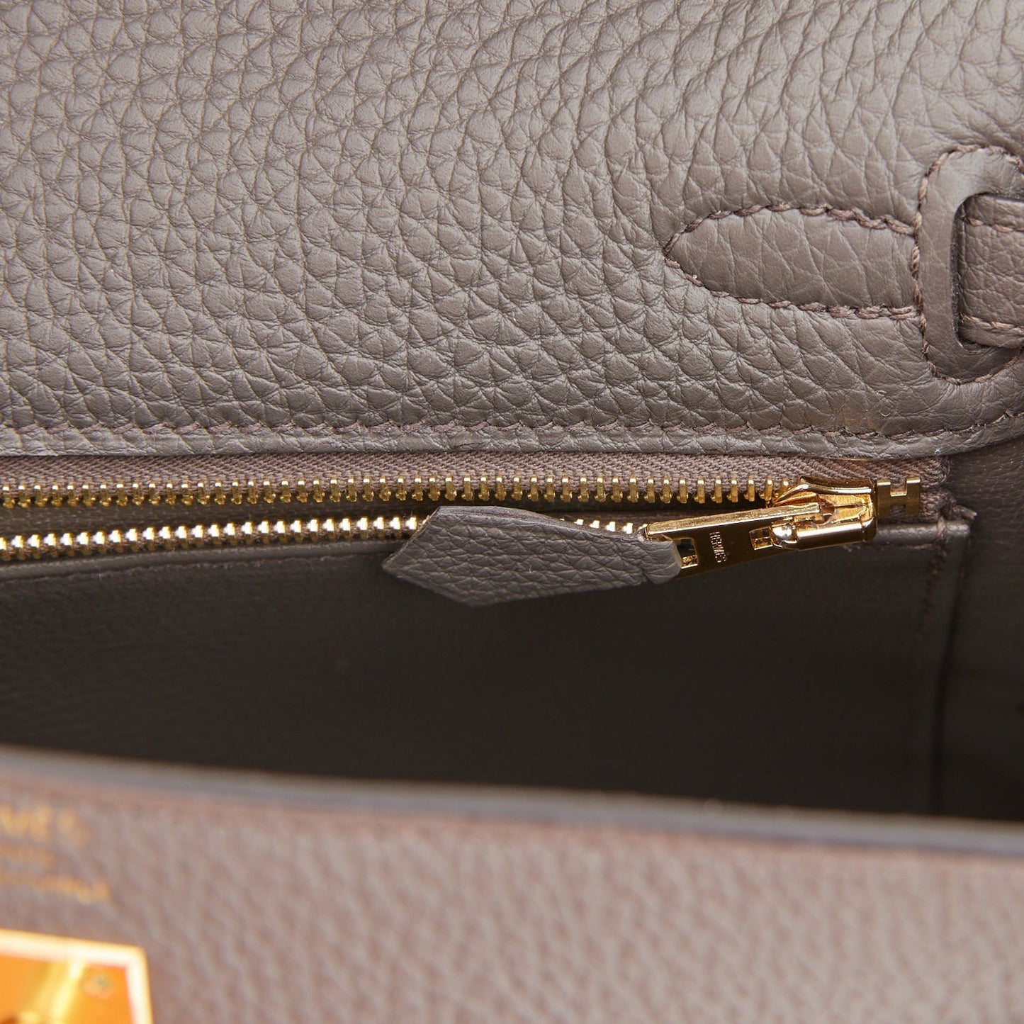 Hermes Kelly 25 Retourne Etain Togo Gold Hardware