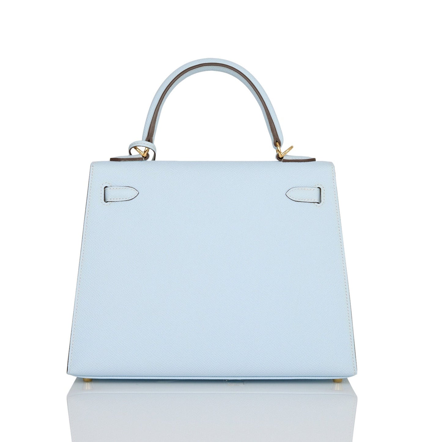 Hermes Kelly 25 Sellier Bleu Brume Epsom Gold Hardware