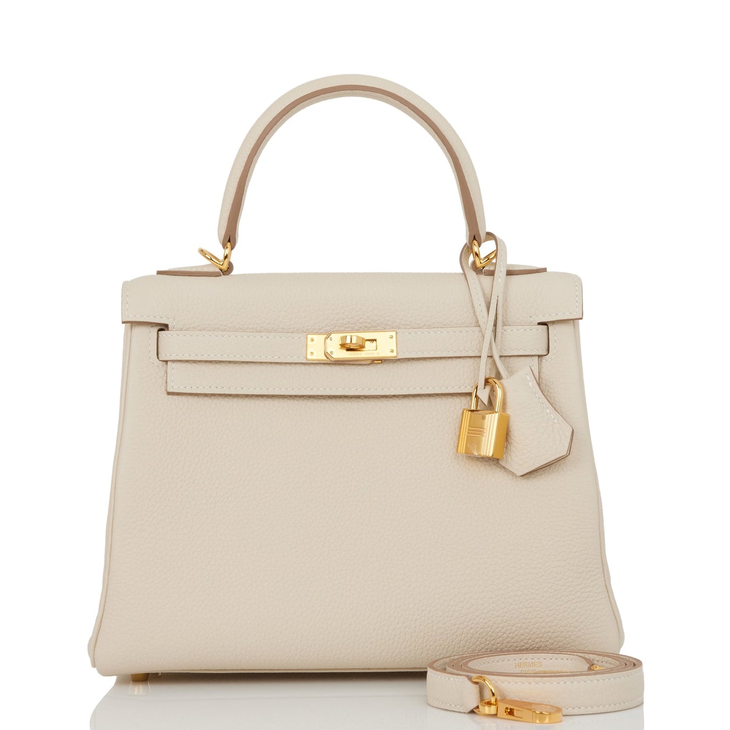 Hermes Kelly 25 Retourne Craie Togo Gold Hardware