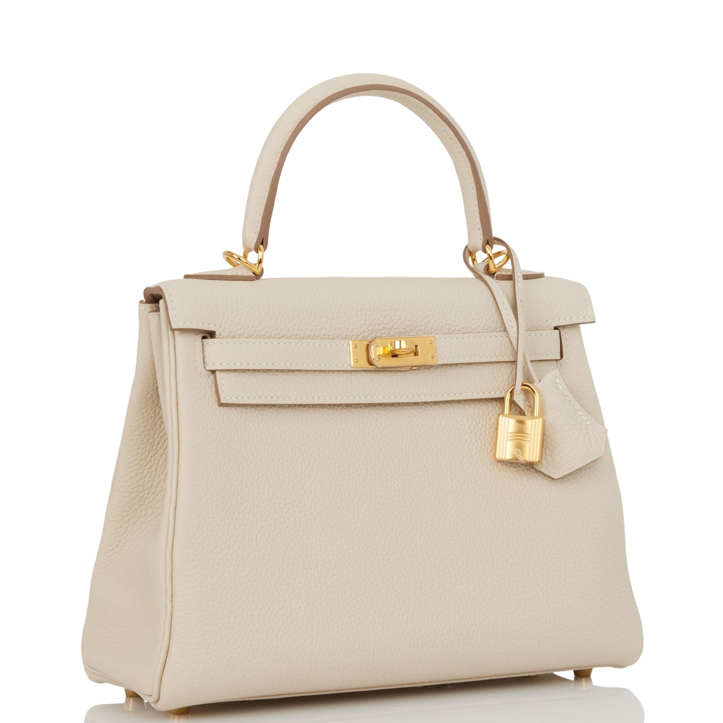 Hermes Kelly 25 Retourne Craie Togo Gold Hardware