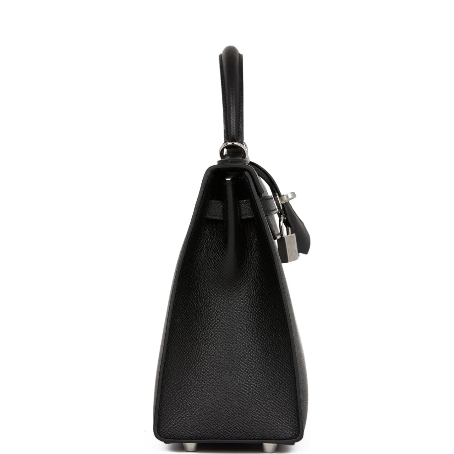 Hermes Kelly 25 Sellier Black Epsom Palladium Hardware