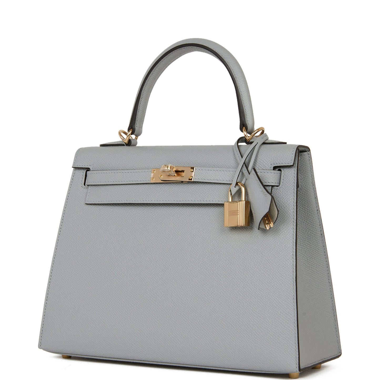 Hermes Kelly 25 Sellier Bleu Glacier Verso Epsom Permabrass Hardware