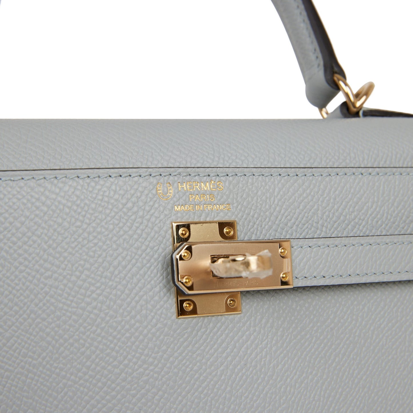 Hermes Kelly 25 Sellier Bleu Glacier Verso Epsom Permabrass Hardware