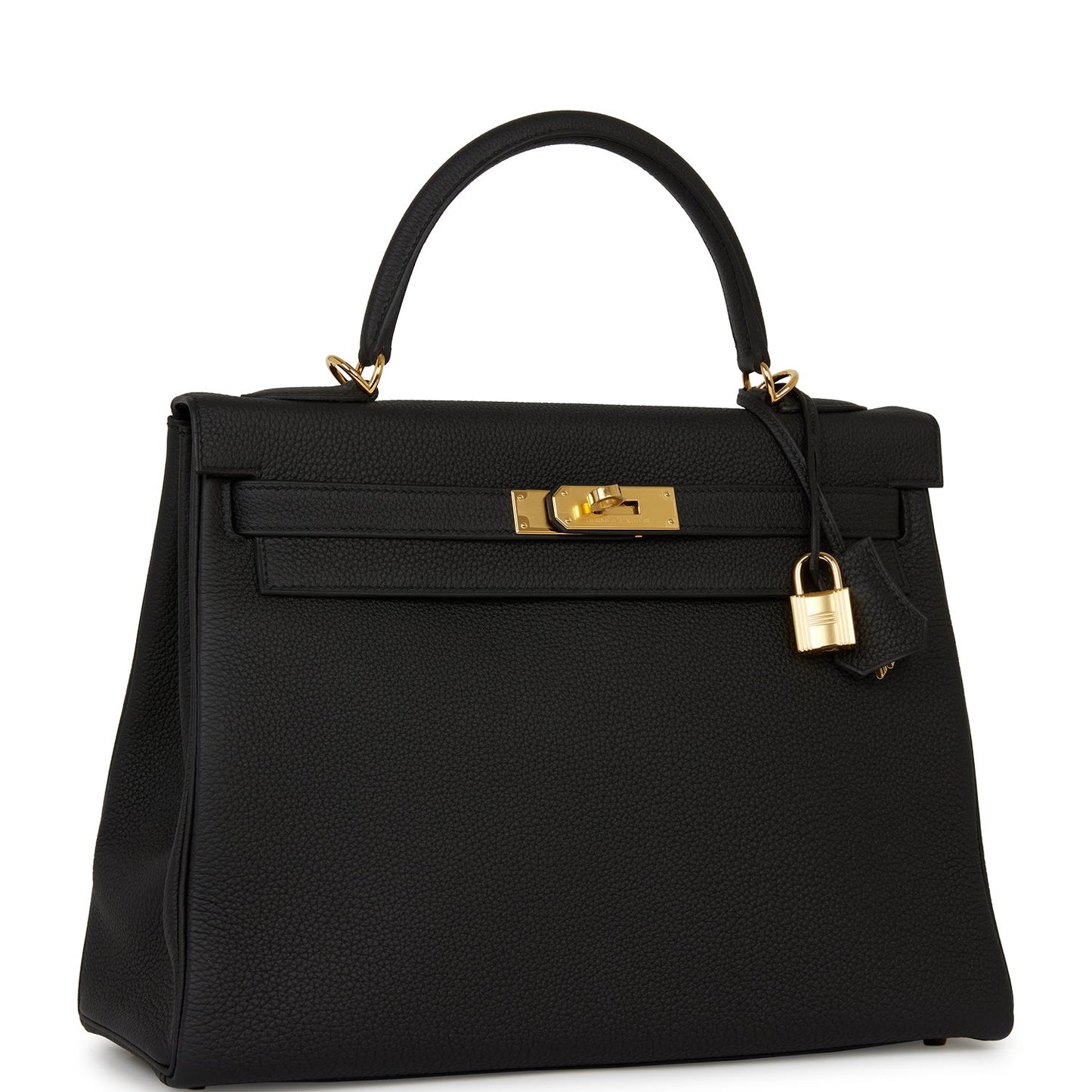 Hermes Kelly 32 Retourne Black Togo Gold Hardware