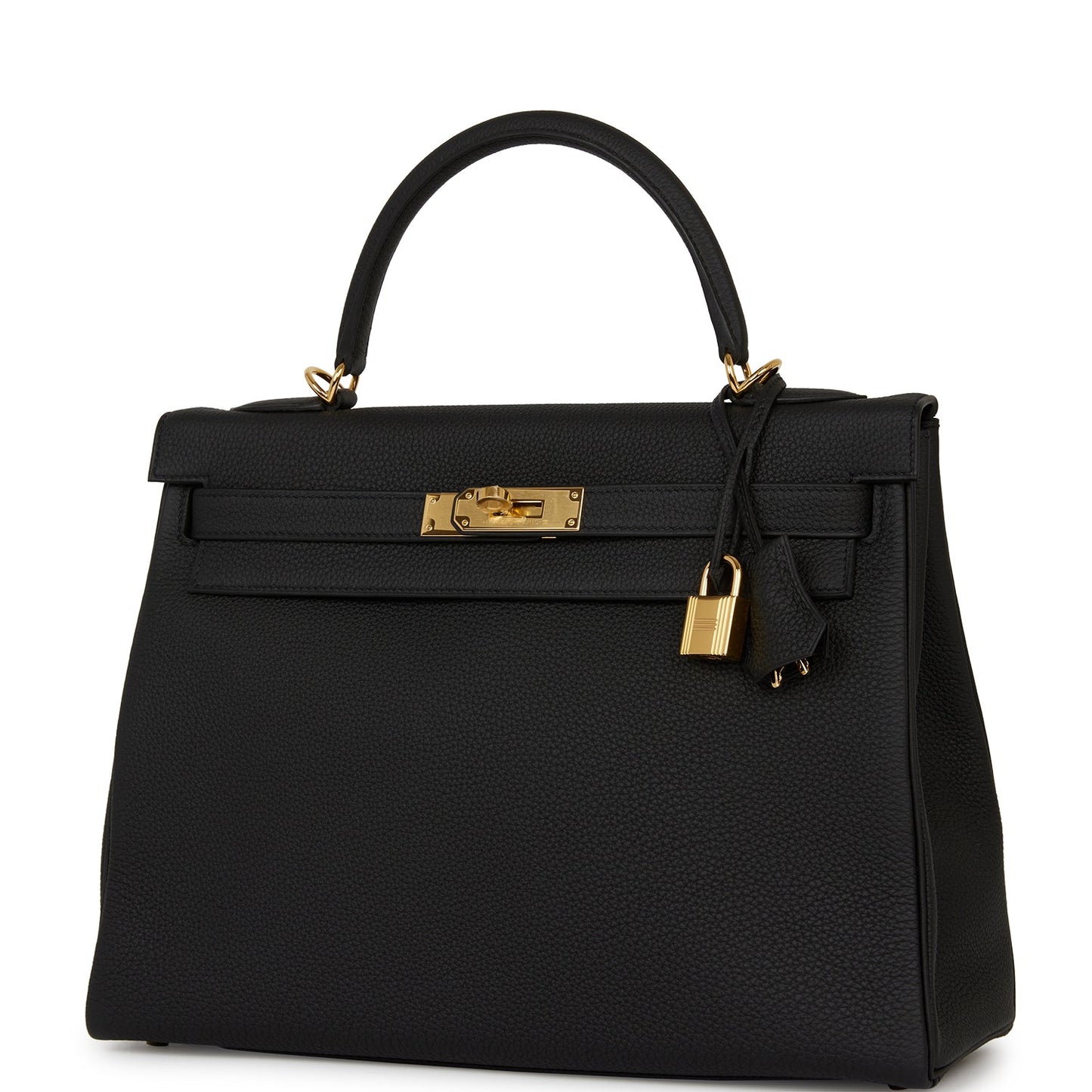 Hermes Kelly 32 Retourne Black Togo Gold Hardware