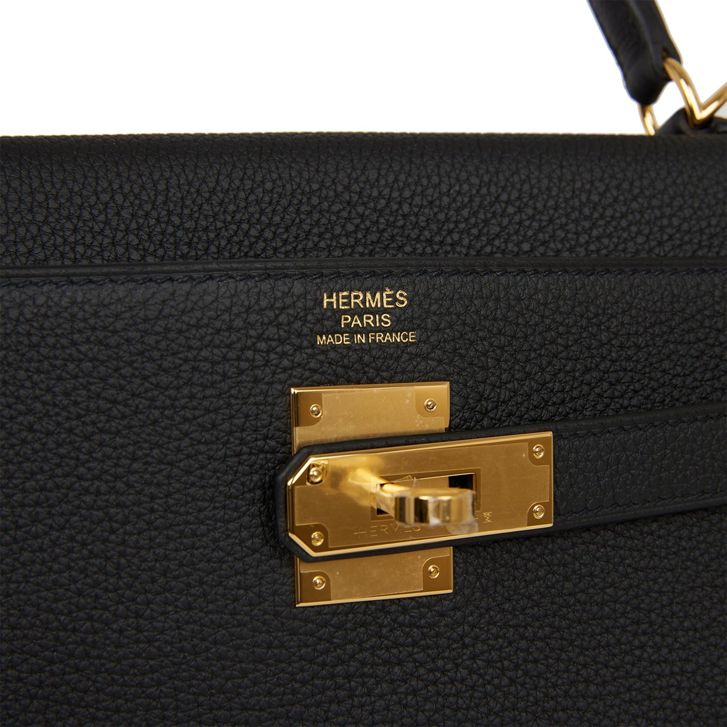 Hermes Kelly 32 Retourne Black Togo Gold Hardware