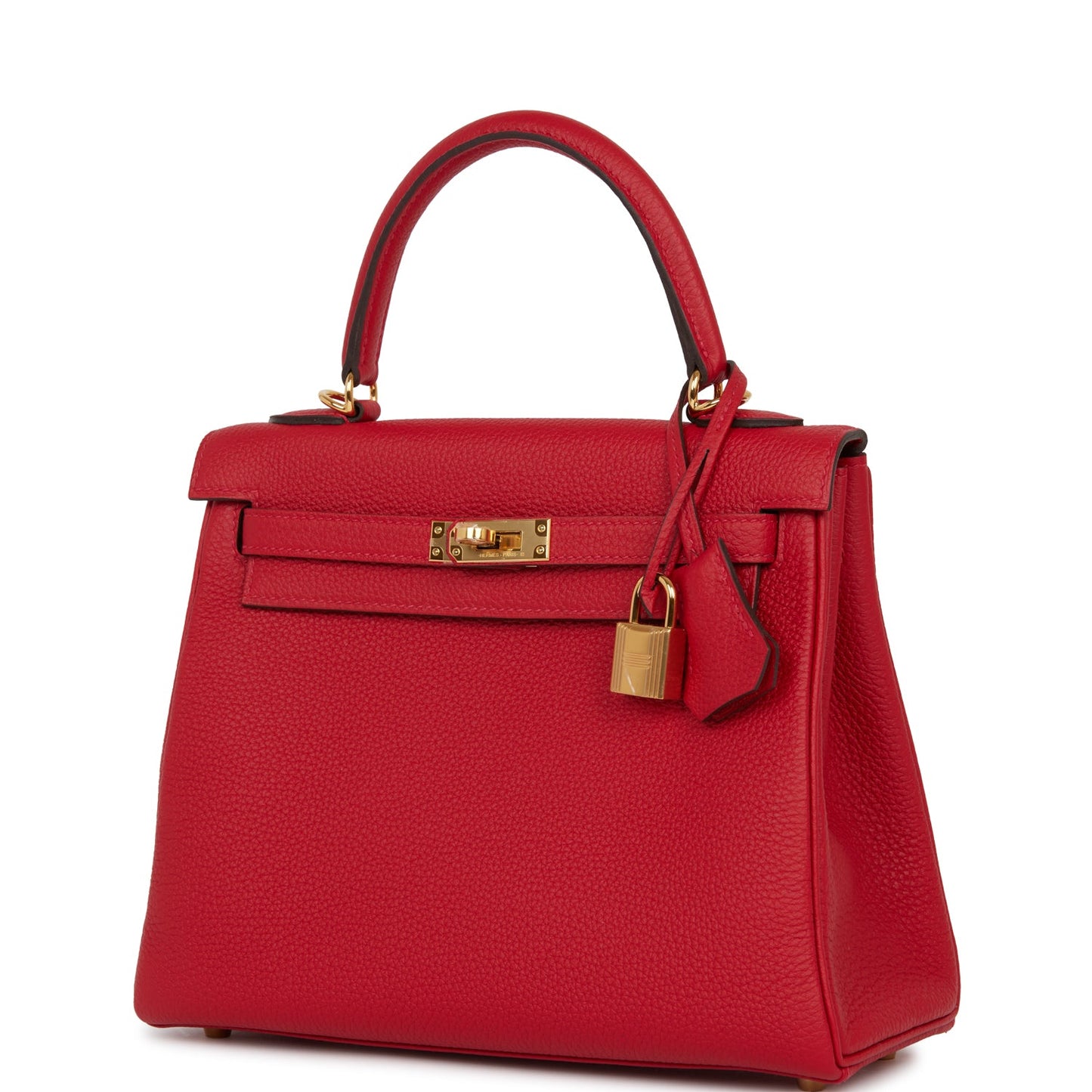 Hermes Kelly 25 Retourne Rouge Casaque Togo Gold Hardware